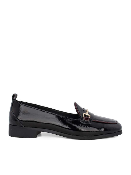 Leather Women's Moccasins in Black Color