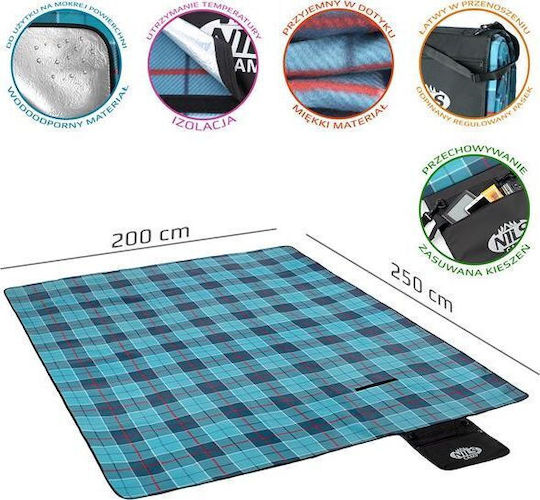 Nils Blanket 200x200cm in Blue color