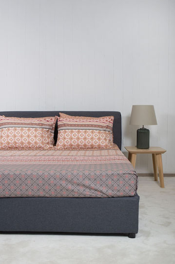 Βιοκαρπέτ Nordic 856 Lampeter Σετ Σεντόνια King Size 270x280εκ. Πορτοκαλί (4τμχ)