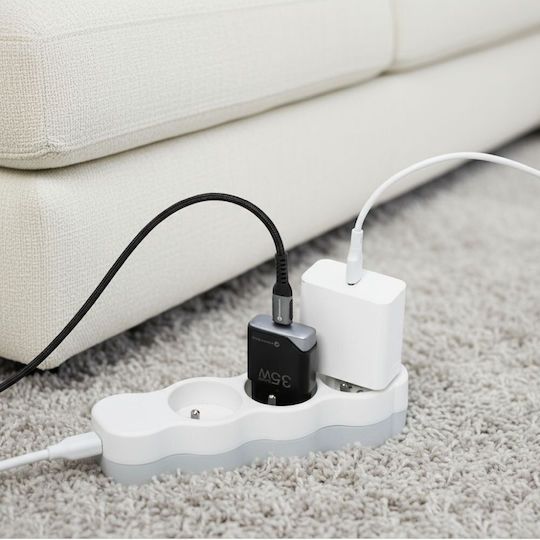 Forcell Charger Without Cable GaN with USB-C Port 35W Power Delivery / Quick Charge 4.0 Blacks (F-Energy Ultra Slim)
