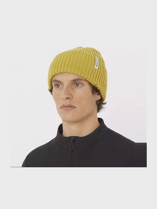 Beanie Unisex Σκούφος Πλεκτός σε Κίτρινο χρώμα
