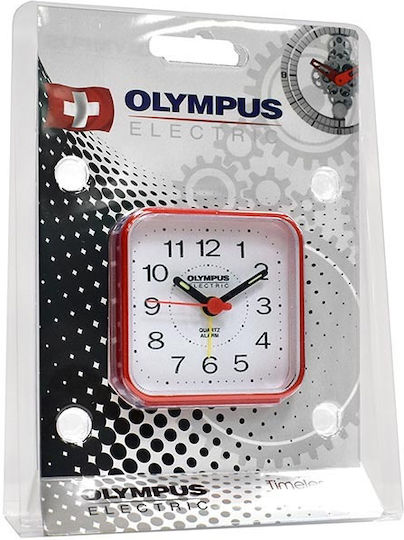 Olympus Αθόρυβο Επιτραπέζιο Ρολόι με Δείκτες με Ξυπνητήρι Πολύχρωμο OL-883