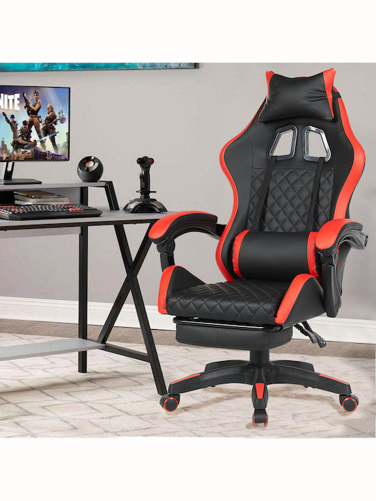 Bakaji 02842865 Gaming Stuhl mit Fußstütze Rot