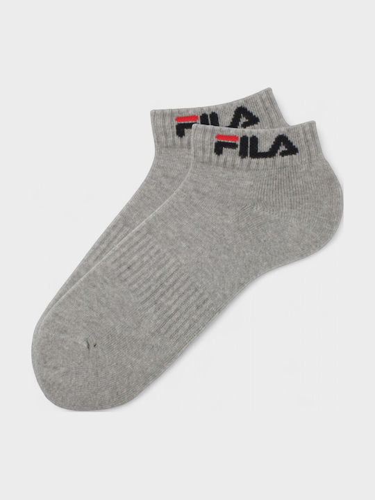 FILA Plain Half Athletic Socks Gray 2 Pairs