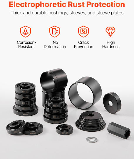 Vevor Bearing Press Set 23 Pieces Bearing Removal Tools FWD Bearing Removal Installation Front Wheel Drive Bearing Tool Slide Screw Rings Sleeve Plates Storage Case