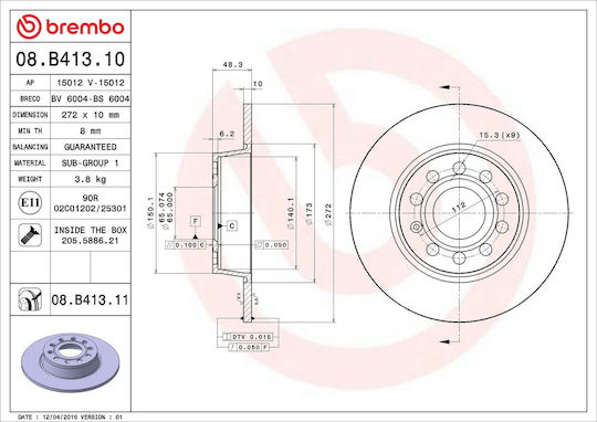 Brake Disc Audi A1 8x1 8xk 8xf Brembo 08b41311