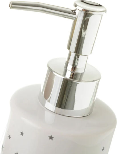 Bakaji Set Accesorii Baie 2 Piese Ceramice Dozator Săpun Suport Pahar Gri cu Stele 02839914