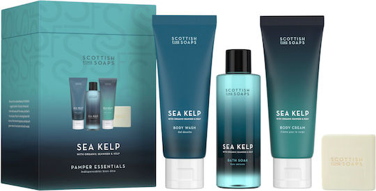 The Scottish Fine Soaps Sea Kelp Travel Set For Body Cleaning And Moisturizing 4 Pieces