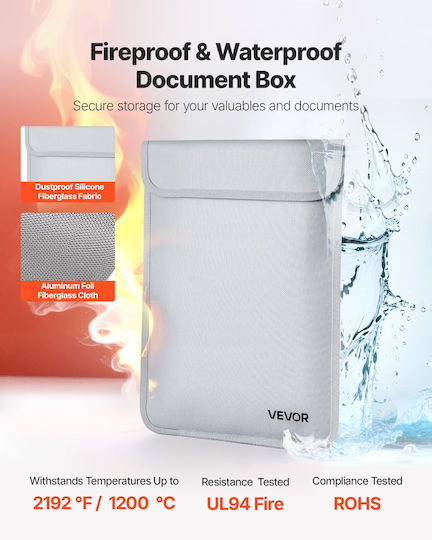 Vevor Fireproof & Waterproof Document Bag Dimensions 38 X 28.2 X 0.9 Cm Dsfhdcgkdcrqfiawt001v0