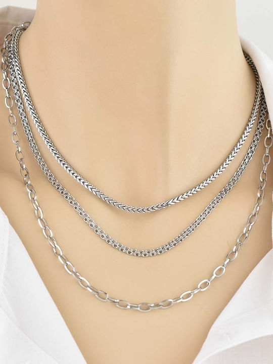 Chain Neck made of Stainless Steel Thin Thickness 3mm and Length 50cm