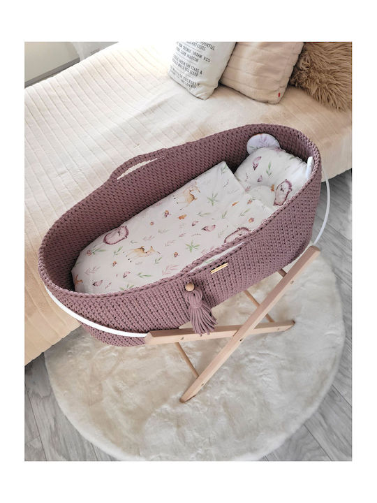 My Sweet Baby Ξύλινη Καλαθούνα με Βάση Μωβ