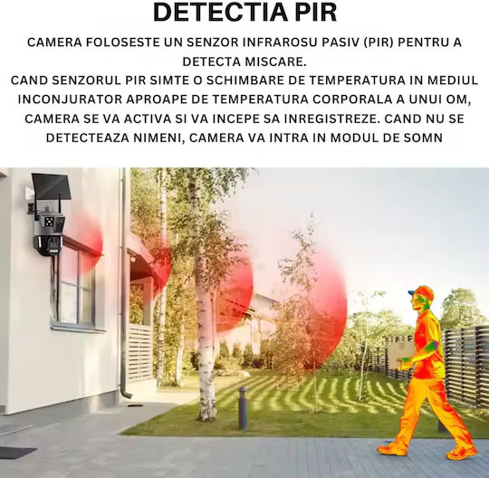 Taggo OKAM-30WSOLAR-S10-GREY-4G Cameră de Supraveghere IP 4G 4K Impermeabilă cu Baterie și Comunicare Bidirecțională