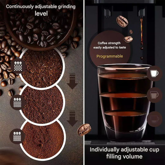 Profi Cook Automat de Espresso 1450W Presiune 20bar pentru Cappuccino Neagră