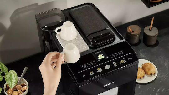 Siemens Eq500 Αυτόματη Μηχανή Espresso 1500W Πίεσης 15bar για Cappuccino με Μύλο Άλεσης Μαύρη 1307069