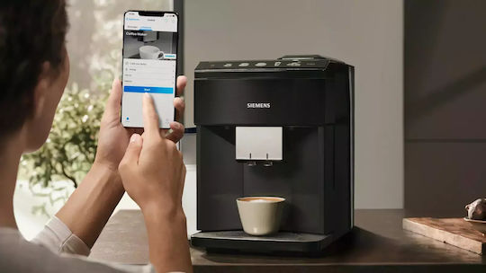 Siemens Eq500 Αυτόματη Μηχανή Espresso 1500W Πίεσης 15bar για Cappuccino με Μύλο Άλεσης Μαύρη 1307069