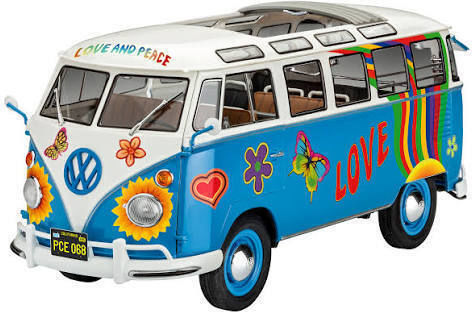 Revell Volkswagen T1 Samba Bus "Flower Power" Modeling Figure Car 169 Pieces in Scale 1:24 18.1cm.