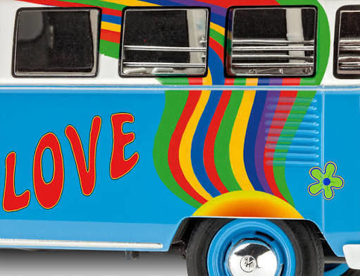 Revell Volkswagen T1 Samba Bus "Flower Power" Modeling Figure Car 169 Pieces in Scale 1:24 18.1cm.