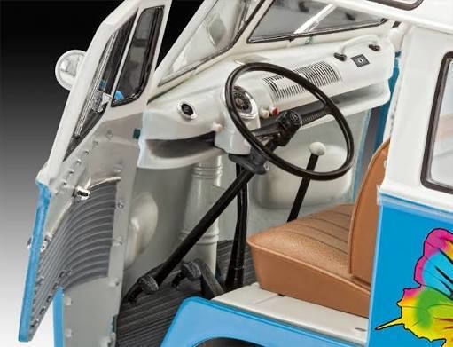 Revell Volkswagen T1 Samba Bus "Flower Power" Modeling Figure Car 169 Pieces in Scale 1:24 18.1cm.