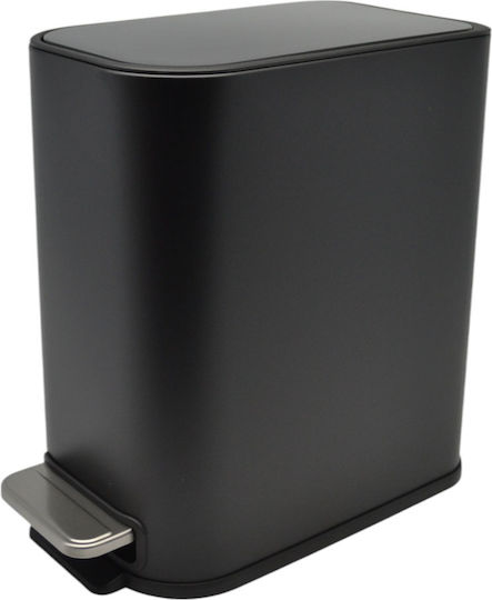 Ankor Metallic Toilet Brush and Basket Set Soft Close 5lt Black