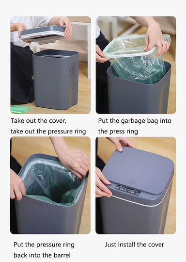 Home Use Kunststoff Mülleimer Mit Sensor 10,5l Grau