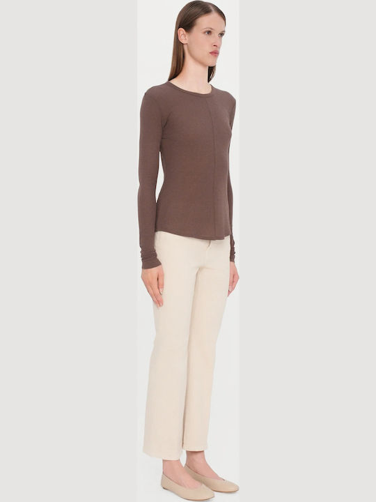 Women's Blouse Long Sleeve Chocolate