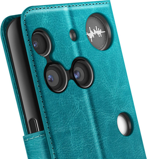 Mayaxess Brieftasche Hülle Nichts Phone 3 Handgelenkriemen Stand Funktion Türkis