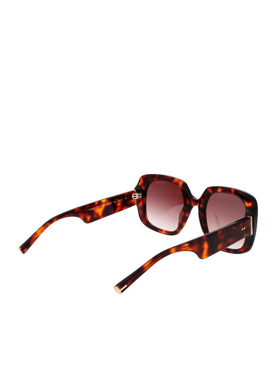 Ted Baker Women's Sunglasses with Brown Tartaruga Plastic Frame and Brown Gradient Lens