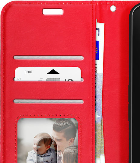 Mayaxess Wallet Case Nothing Phone 3 Wrist Strap Stand Function Red