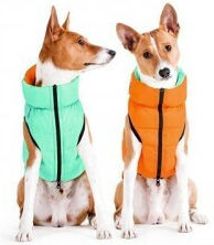 Wau Dog Waterproof Reversible Fluorescent Orange Dog Coat 22cm XSmall
