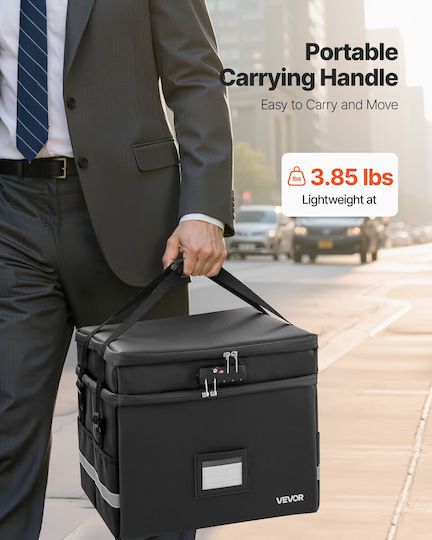 Vevor Fireproof & Waterproof Document Box 16.53x13.18x13.77 Inches Temperature Resistance Up To 1000°C Lock & Double Storage Xsfhdsczddcrclkqy001v0