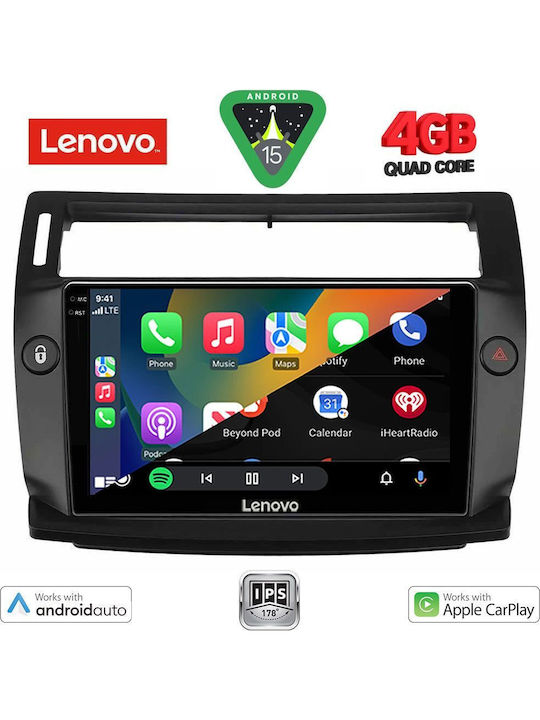 Lenovo Car Audio System for Citroen C4 2004-2011 (Bluetooth/USB/WiFi/GPS/Apple-Carplay/Android-Auto) with Touch Screen 9"