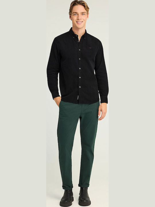 Long-sleeved Corduroy Shirt Black