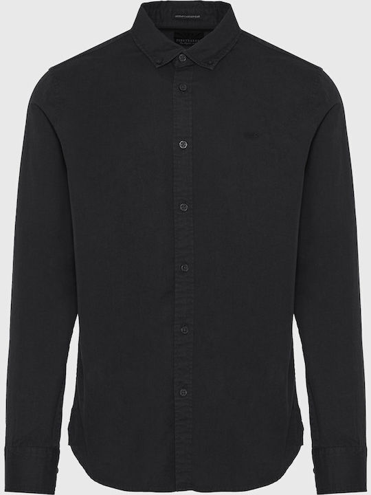 Long-sleeved Cotton Shirt Black