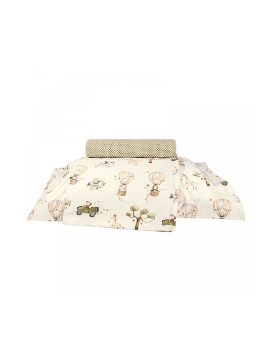Greenwich Polo Club Sheet Set Single Cotton Ivory, Olive Green 170x240cm 3pcs