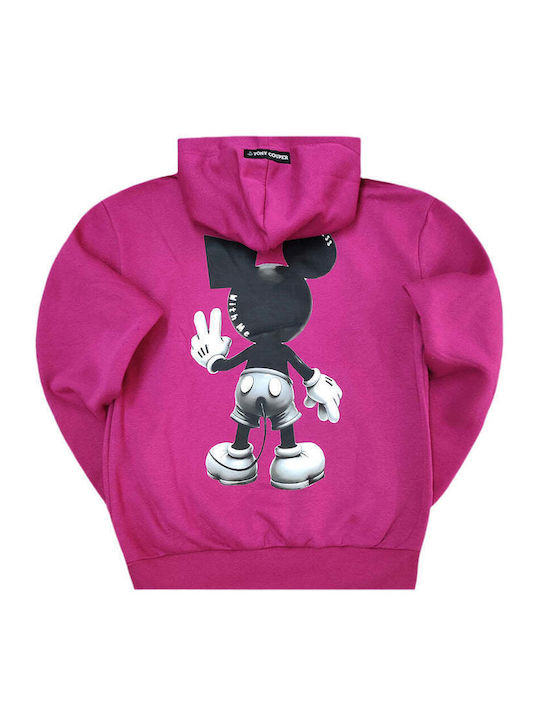 Men's Long Sleeve Hoodie Tony Couper-h26/1-magenta Cool Mouse