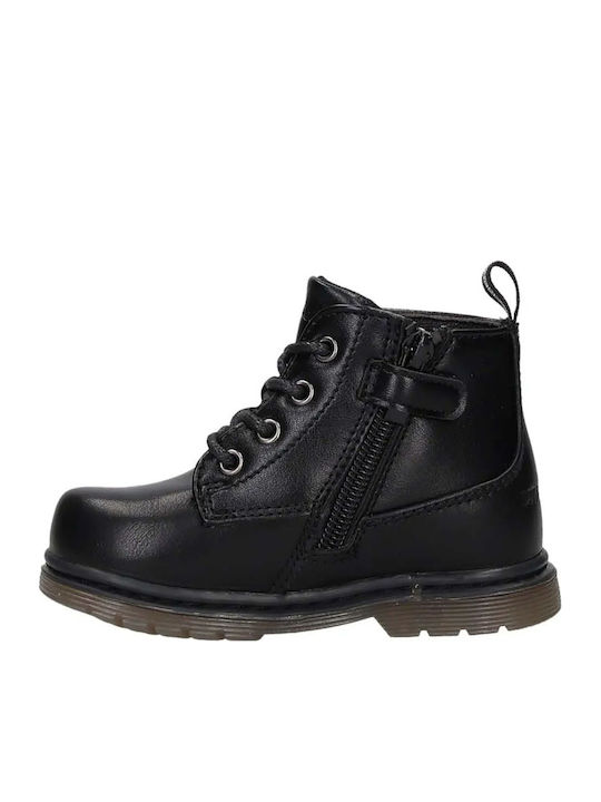 Kids Boots from Patent Leather with Zipper Black