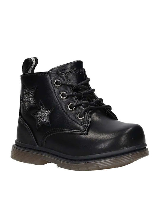 Kids Boots from Patent Leather with Zipper Black