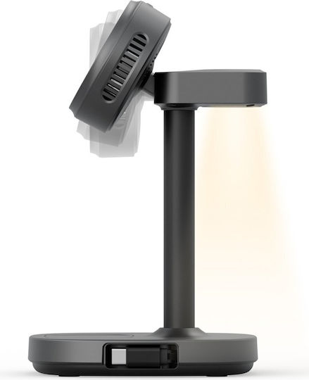 Energea Ασύρματος Φορτιστής Qi2 15W Power Delivery Γκρι (MagArctic Stand and Charger 65W)