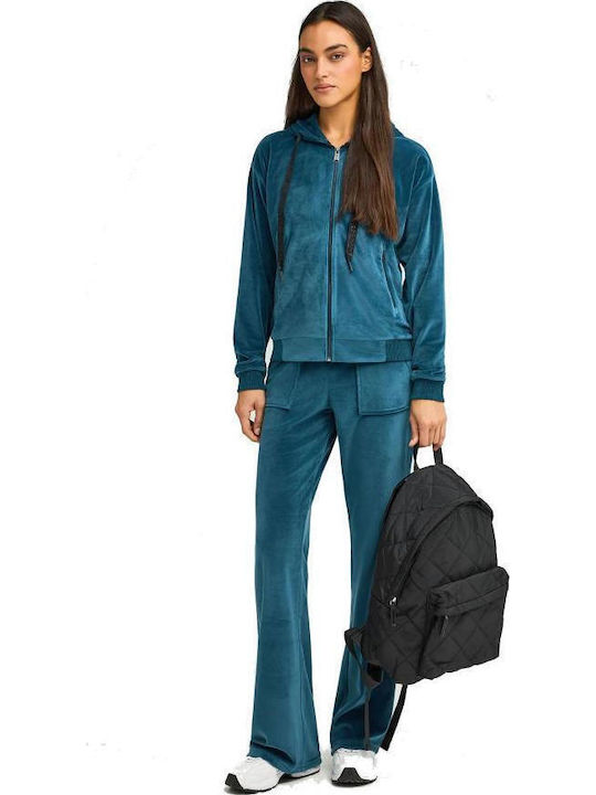 Women's Cardigan with Zipper Blue