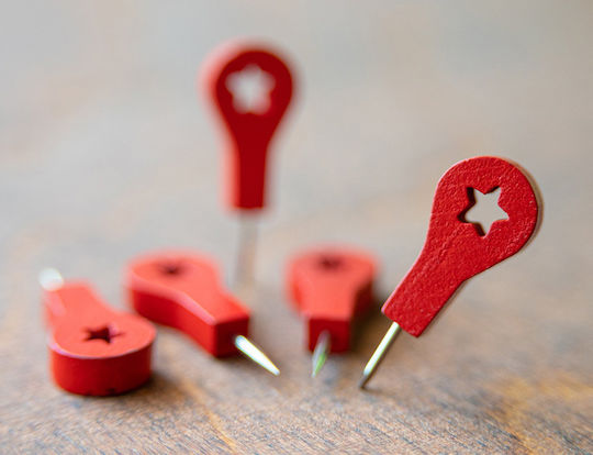 Pins Wooden Map Woodmymap 11 Pieces Red Pins 11pcs Rd
