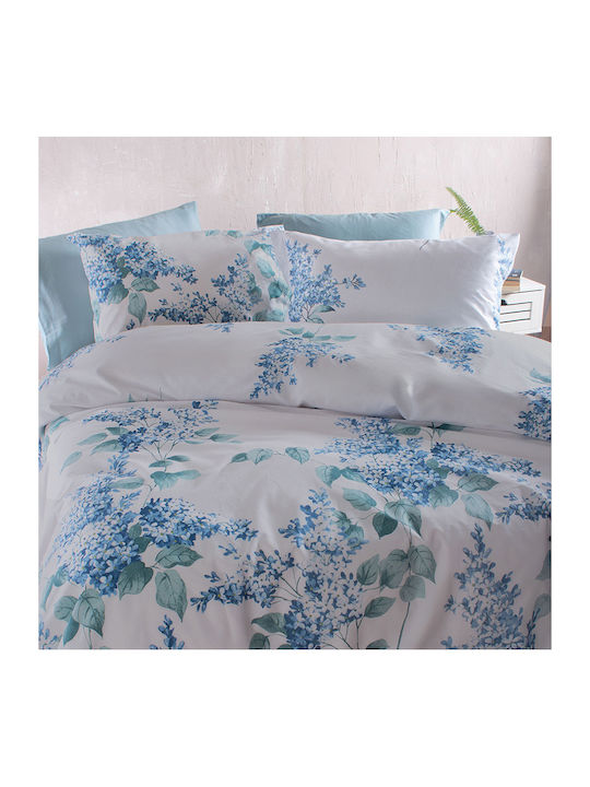 Rythmos Eve Σετ Σεντόνια King Size με Λάστιχο 230x260+25εκ. Μπλε (4τμχ)