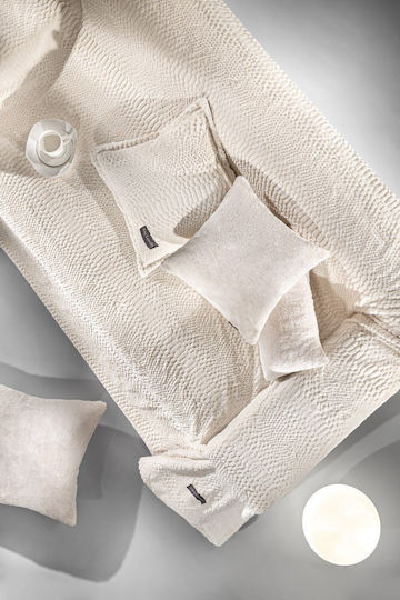 Guy Laroche Ριχτάρι Διθέσιου Καναπέ Crusty 170x250εκ. Ivory με Μαξιλαροθήκη