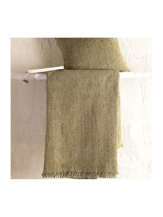 Rythmos Corvet Sofa Throw 2 Sides Chenille 180x240cm Olive