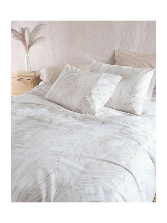 Rythmos Duvet Cover Set Cotton Single with Pillowcase 160x250 Palm Multicolored