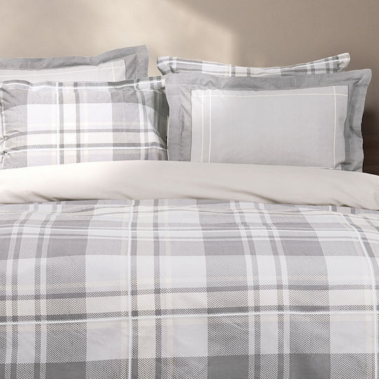 Nima Duvet Cover Set Cotton Single with Pillowcase 160x240 Arthur Grey-beige