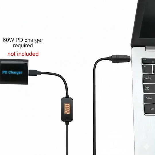 Ez-usbcpd1 Usb-C към DC 5.5x2.1мм Decoy Кабел PD 60W