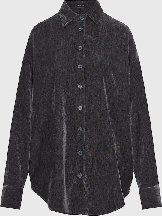Langärmelig Damen Hemd Gray