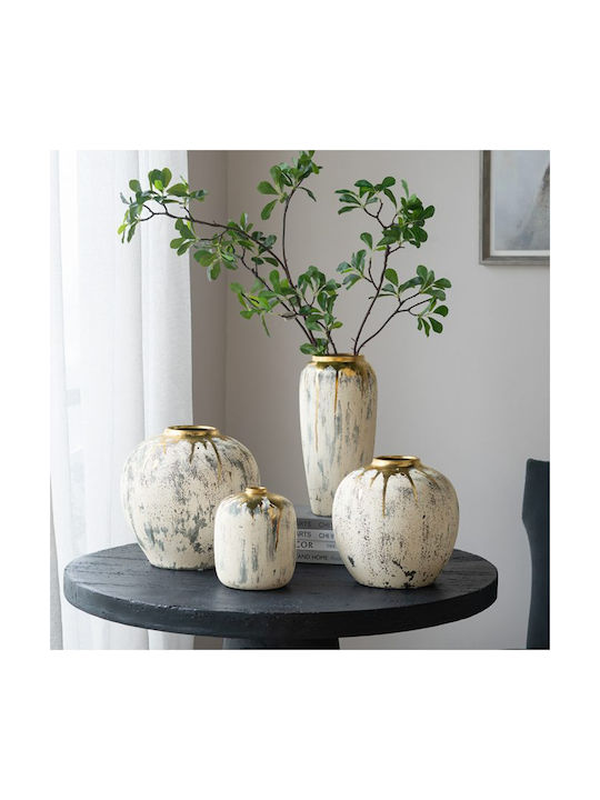 Artekko Decorative Vase Kayle Beige 30x30x30cm