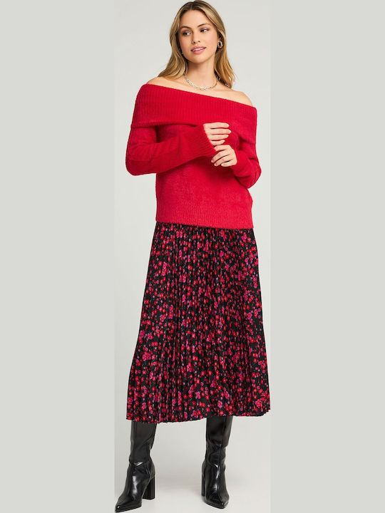 Maxi Φούστα Floral Black