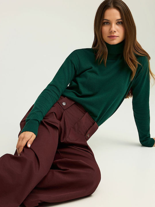 Femei Talie înaltă Din material textil Pantaloni cu Croială Balon Roșie